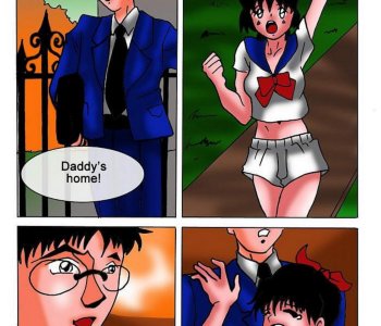 Daughter cannot understand, what is happening... Well, daddy will help Porn Comics