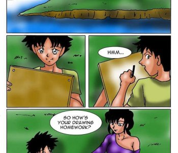 Son like to draw from a real model Porn Comics